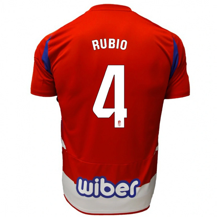 Danxen Kinder Miguel Rubio #4 Rot Weiß Blau Heimtrikot Trikot 2024/25 T-Shirt Schweiz