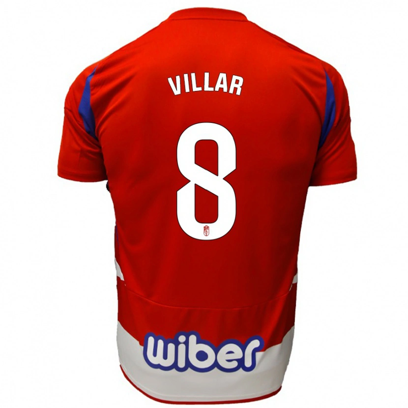 Danxen Kinder Gonzalo Villar #8 Rot Weiß Blau Heimtrikot Trikot 2024/25 T-Shirt Schweiz