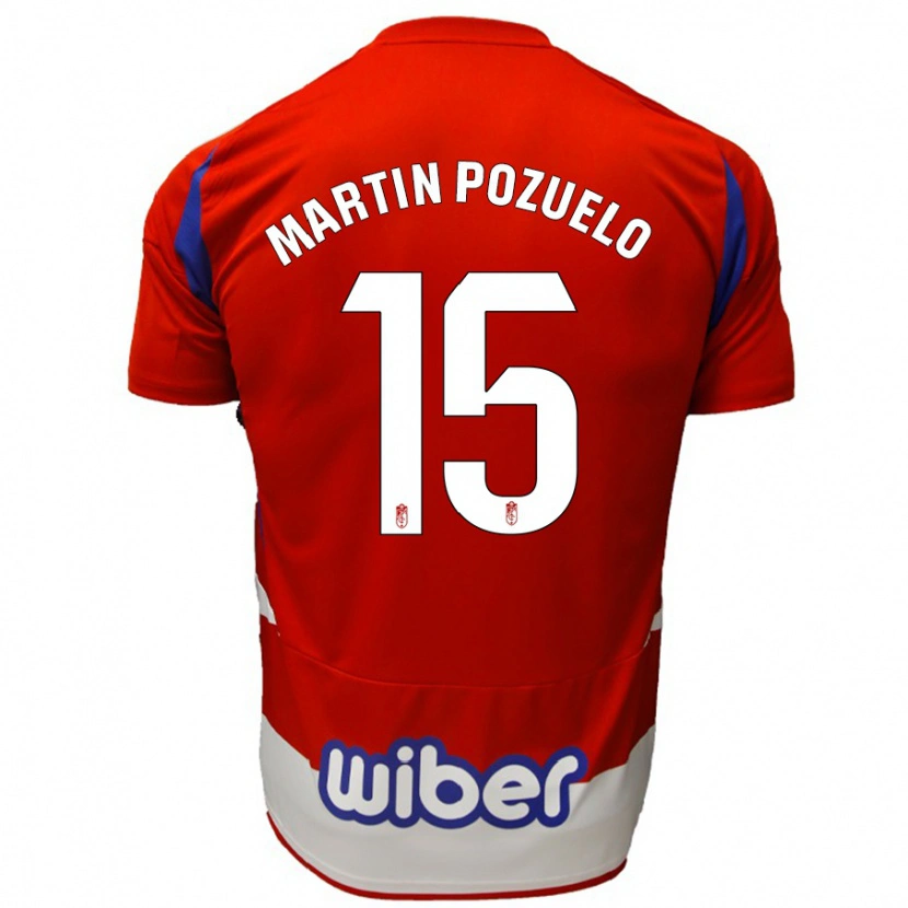 Danxen Kinder Esther Martín-Pozuelo #15 Rot Weiß Blau Heimtrikot Trikot 2024/25 T-Shirt Schweiz