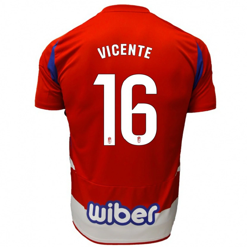 Danxen Kinder Nerea Vicente #16 Rot Weiß Blau Heimtrikot Trikot 2024/25 T-Shirt Schweiz