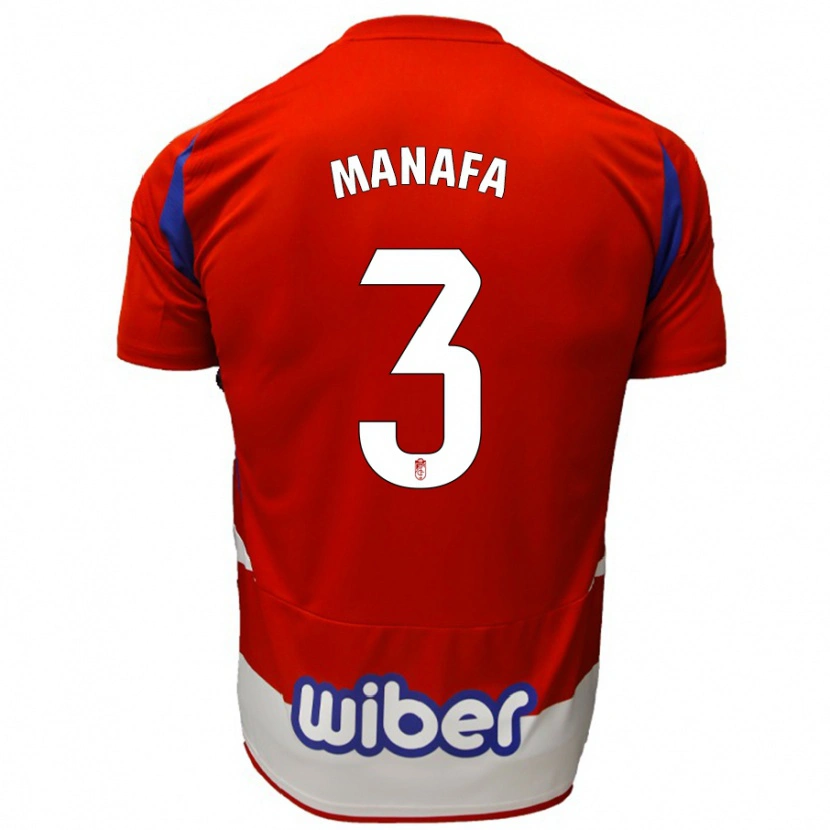 Danxen Kinder Wilson Manafá #3 Rot Weiß Blau Heimtrikot Trikot 2024/25 T-Shirt Schweiz