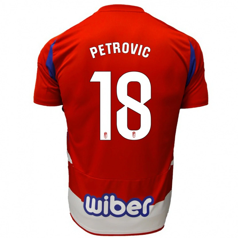 Danxen Kinder Njegos Petrovic #18 Rot Weiß Blau Heimtrikot Trikot 2024/25 T-Shirt Schweiz