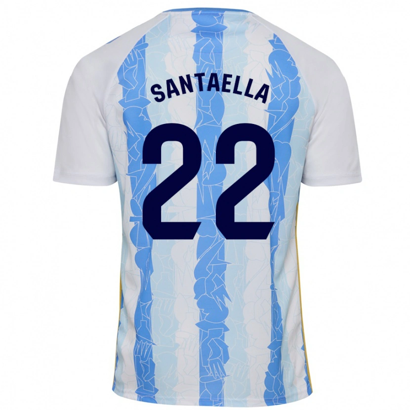 Danxen Kinder Miguel Ángel Santaella #22 Weiß Blau Heimtrikot Trikot 2024/25 T-Shirt Schweiz