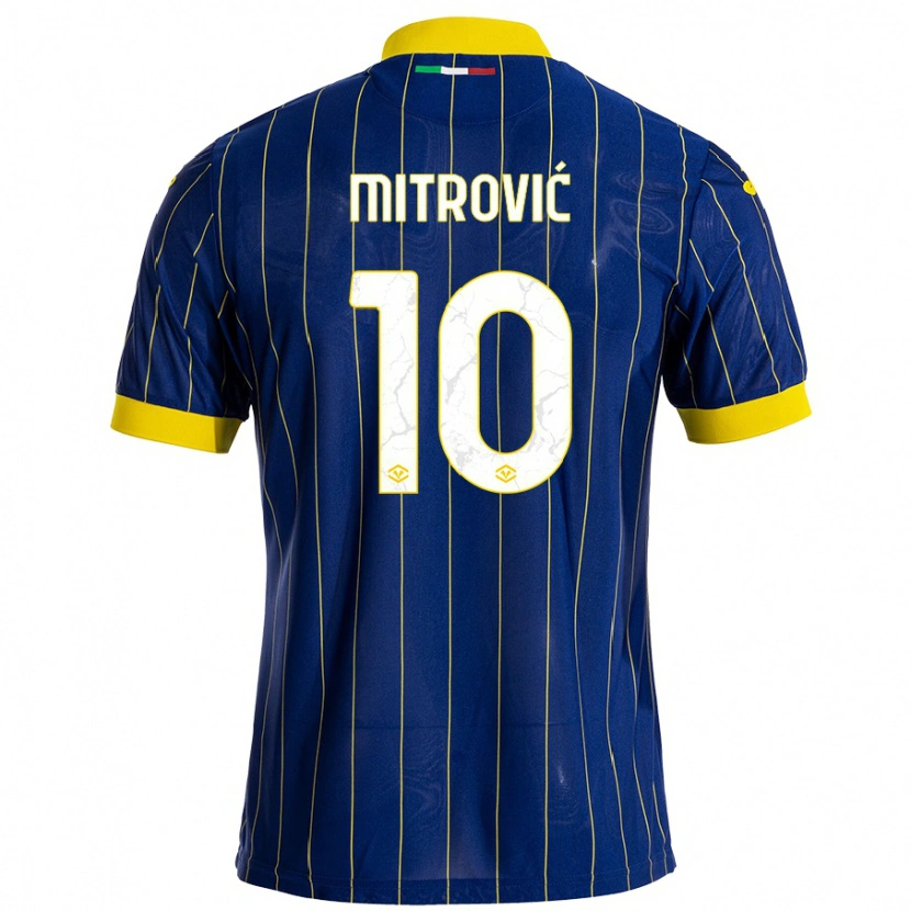 Danxen Kinder Stefan Mitrović #10 Blau Gelb Heimtrikot Trikot 2024/25 T-Shirt Schweiz