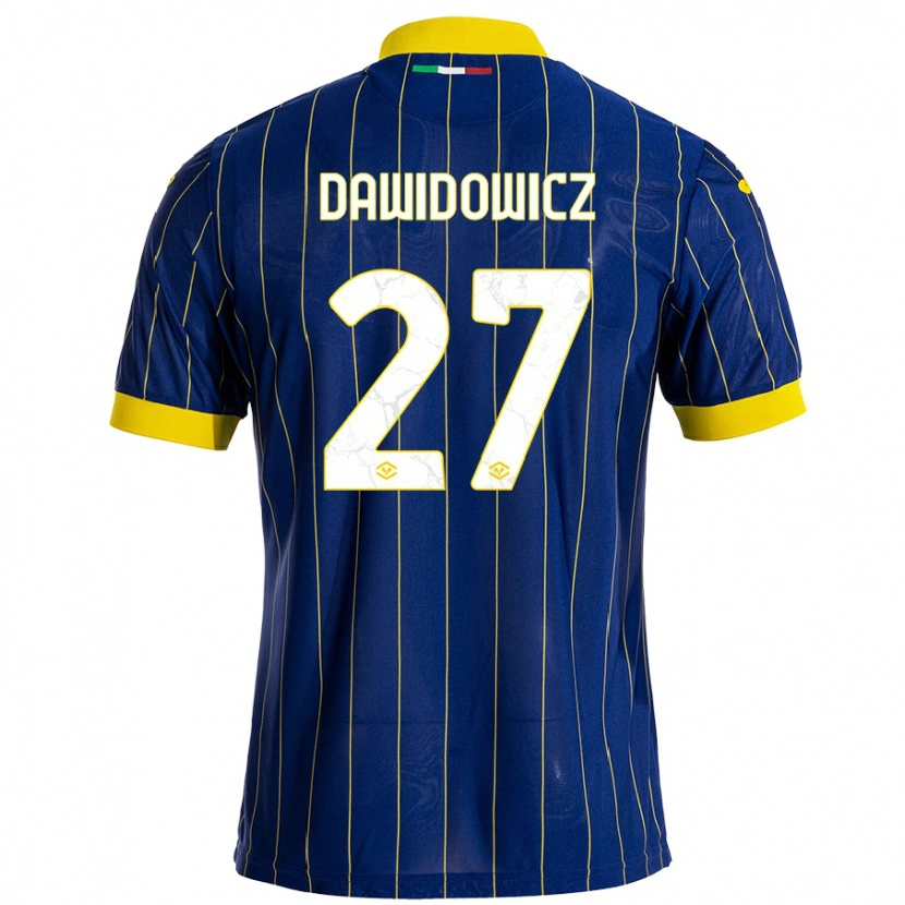 Danxen Kinder Paweł Dawidowicz #27 Blau Gelb Heimtrikot Trikot 2024/25 T-Shirt Schweiz