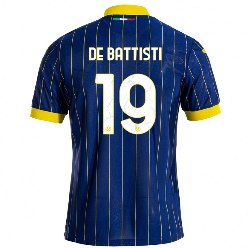 Danxen Kinder Davide De Battisti #19 Blau Gelb Heimtrikot Trikot 2024/25 T-Shirt Schweiz