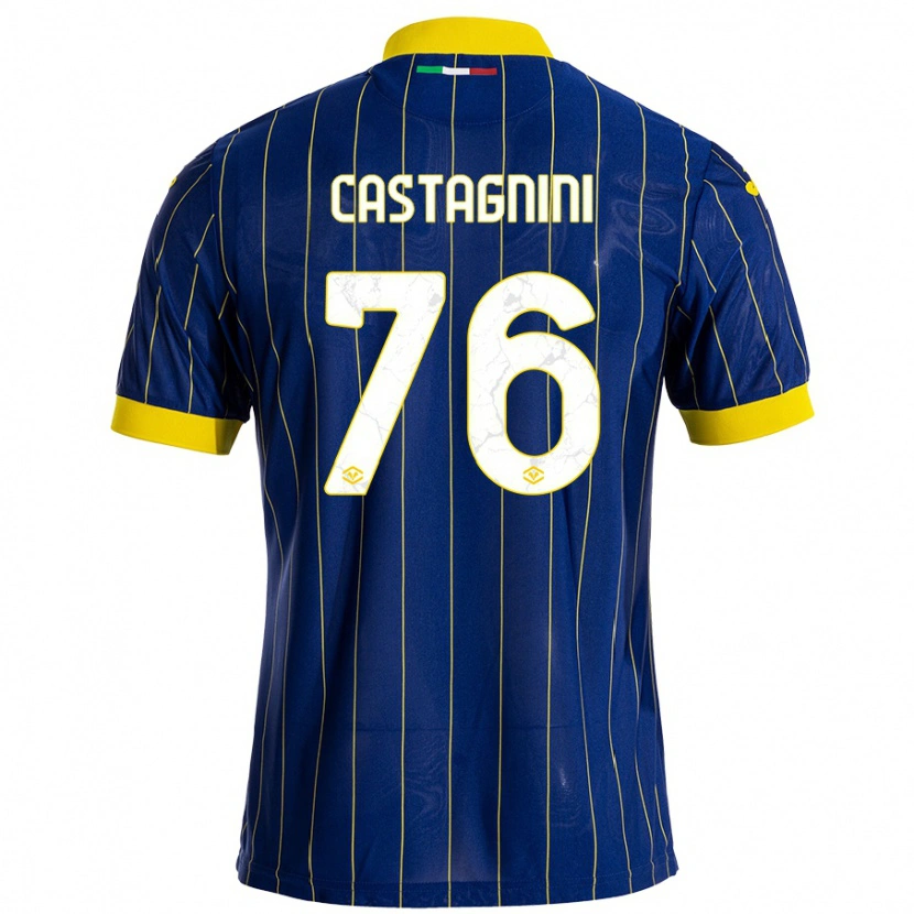 Danxen Kinder Mirko Castagnini #76 Blau Gelb Heimtrikot Trikot 2024/25 T-Shirt Schweiz