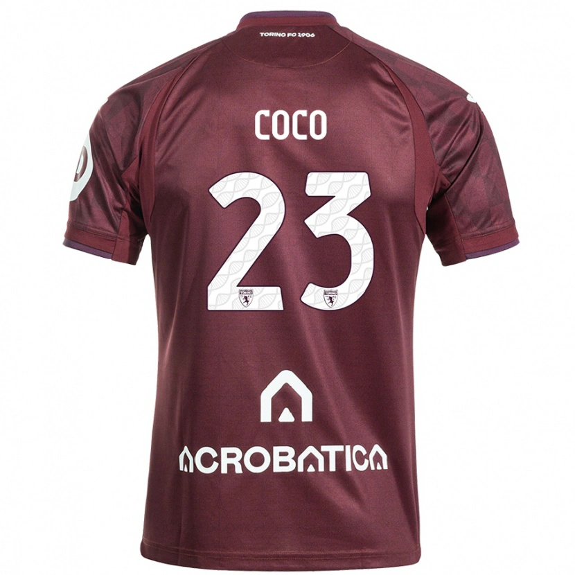 Danxen Kinder Saúl Coco #23 Kastanienbraun Weiß Heimtrikot Trikot 2024/25 T-Shirt Schweiz