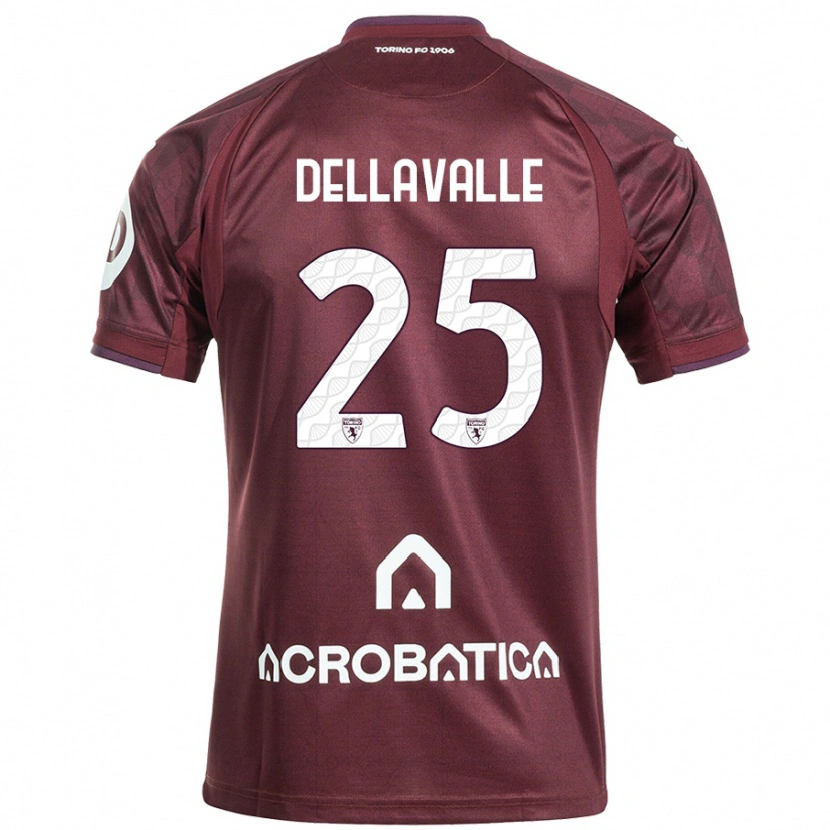 Danxen Kinder Alessandro Dellavalle #25 Kastanienbraun Weiß Heimtrikot Trikot 2024/25 T-Shirt Schweiz