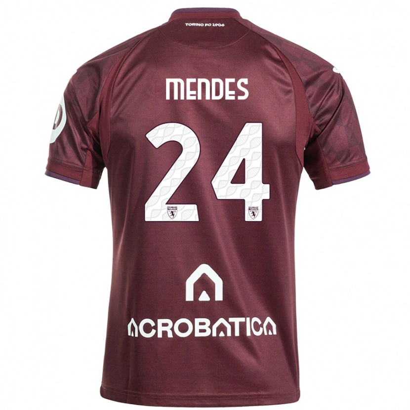 Danxen Kinder Rodrigo Mendes #24 Kastanienbraun Weiß Heimtrikot Trikot 2024/25 T-Shirt Schweiz