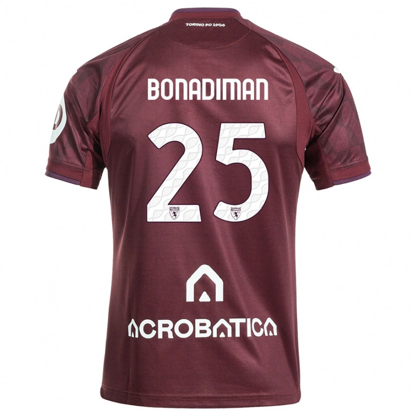 Danxen Kinder Matteo Bonadiman #25 Kastanienbraun Weiß Heimtrikot Trikot 2024/25 T-Shirt Schweiz