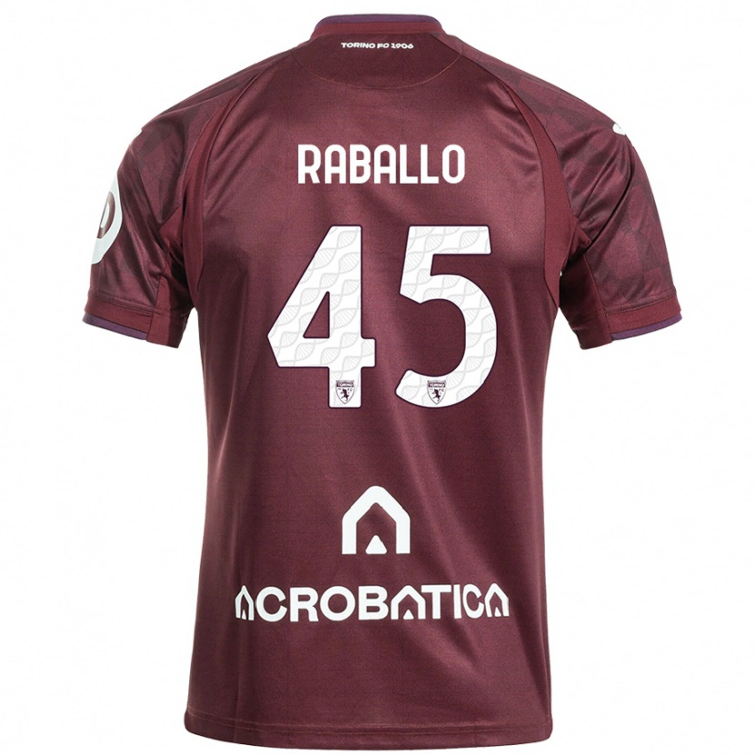 Danxen Kinder Alessio Raballo #45 Kastanienbraun Weiß Heimtrikot Trikot 2024/25 T-Shirt Schweiz