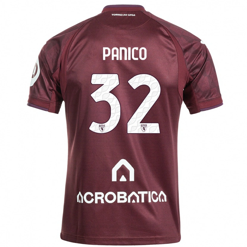 Danxen Kinder Patrizia Panico #32 Kastanienbraun Weiß Heimtrikot Trikot 2024/25 T-Shirt Schweiz