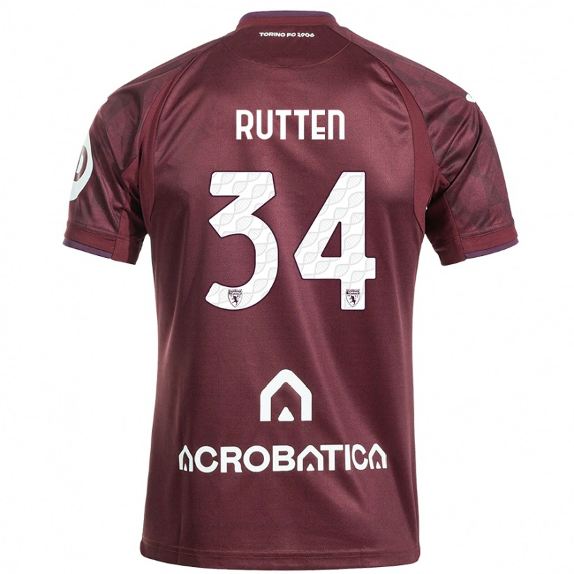 Danxen Kinder Jill Rutten #34 Kastanienbraun Weiß Heimtrikot Trikot 2024/25 T-Shirt Schweiz