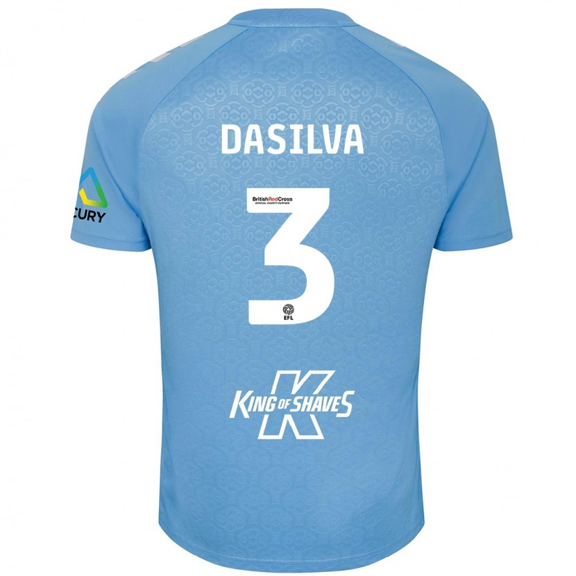 Danxen Kinder Jay Dasilva #3 Blau Weiß Heimtrikot Trikot 2024/25 T-Shirt Schweiz