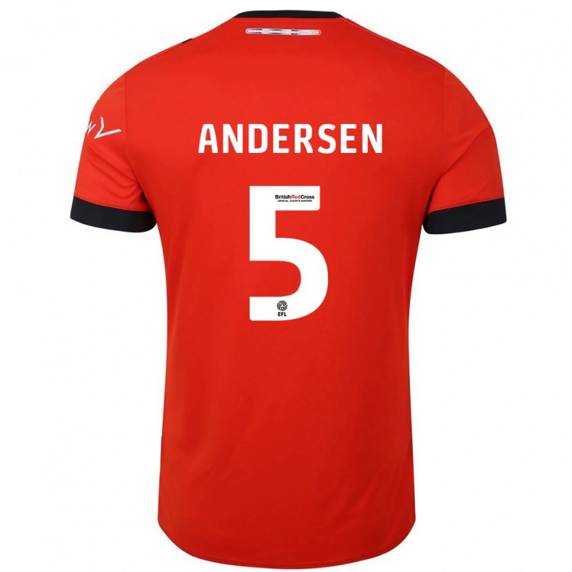 Danxen Kinder Mads Andersen #5 Orange Schwarz Heimtrikot Trikot 2024/25 T-Shirt Schweiz