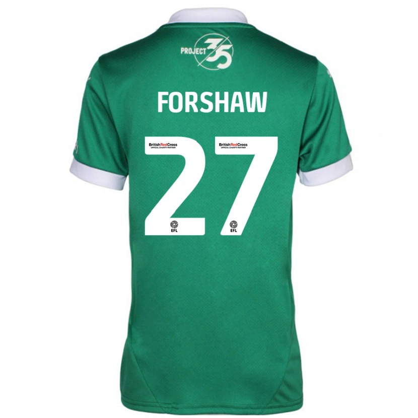 Danxen Kinder Adam Forshaw #27 Grün Weiß Heimtrikot Trikot 2024/25 T-Shirt Schweiz