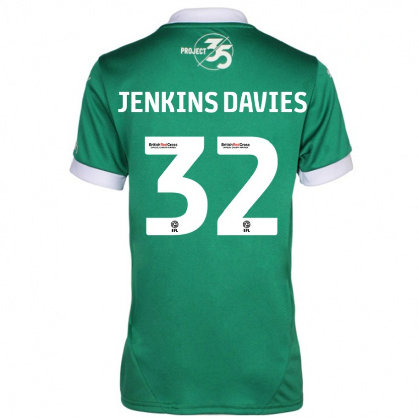 Danxen Kinder Will Jenkins-Davies #32 Grün Weiß Heimtrikot Trikot 2024/25 T-Shirt Schweiz