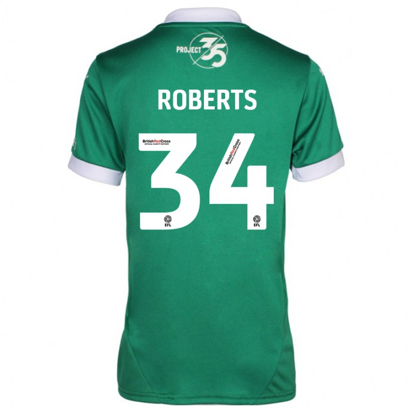 Danxen Kinder Caleb Roberts #34 Grün Weiß Heimtrikot Trikot 2024/25 T-Shirt Schweiz