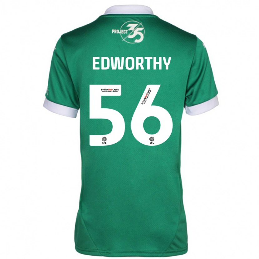 Danxen Kinder Kieran Edworthy #56 Grün Weiß Heimtrikot Trikot 2024/25 T-Shirt Schweiz