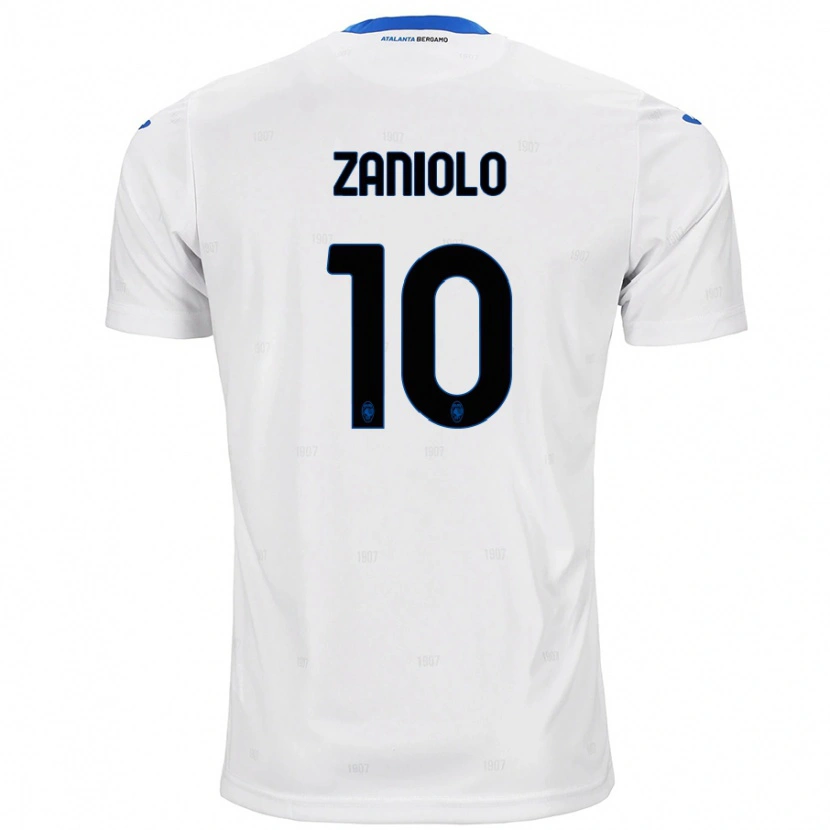 Danxen Kinder Nicolò Zaniolo #10 Weiß Auswärtstrikot Trikot 2024/25 T-Shirt Schweiz