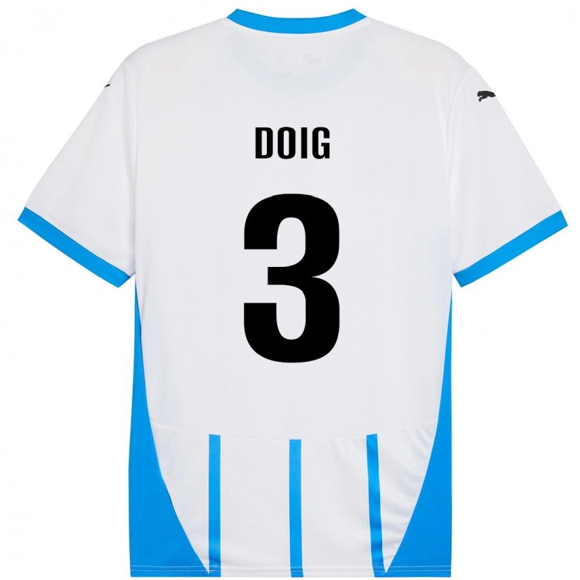 Danxen Kinder Josh Doig #3 Weiß Blau Auswärtstrikot Trikot 2024/25 T-Shirt Schweiz