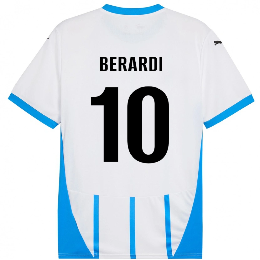 Danxen Kinder Domenico Berardi #10 Weiß Blau Auswärtstrikot Trikot 2024/25 T-Shirt Schweiz