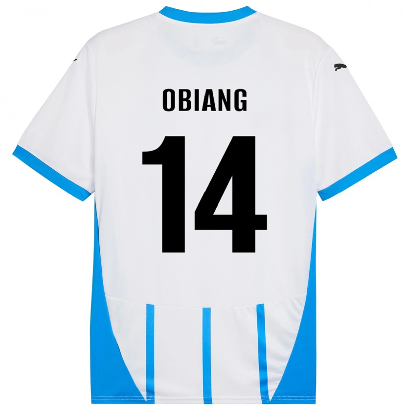 Danxen Kinder Pedro Obiang #14 Weiß Blau Auswärtstrikot Trikot 2024/25 T-Shirt Schweiz