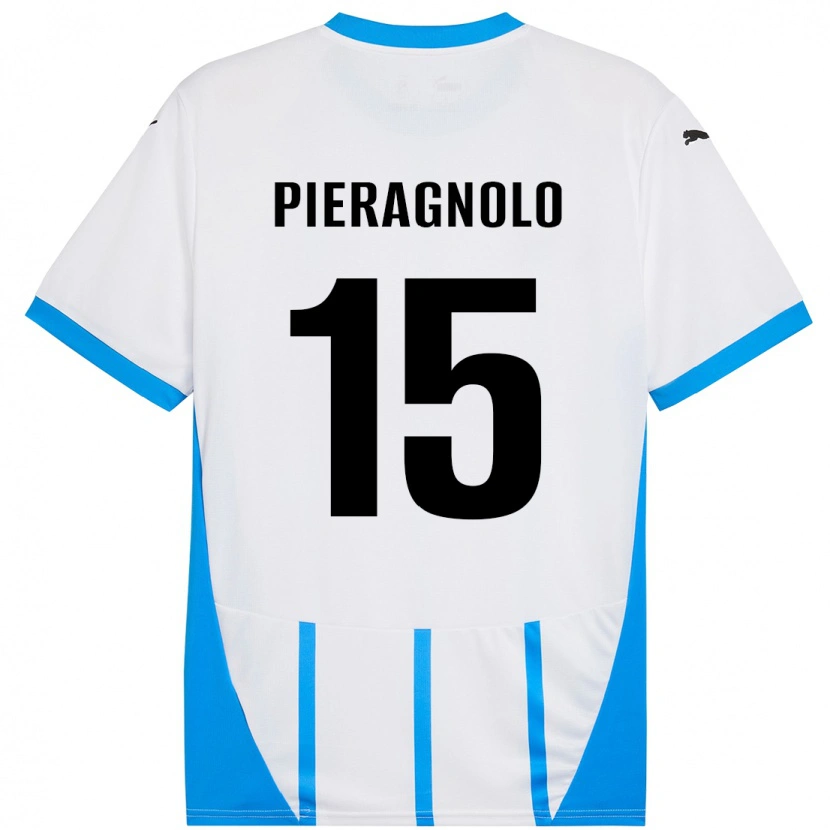 Danxen Kinder Edoardo Pieragnolo #15 Weiß Blau Auswärtstrikot Trikot 2024/25 T-Shirt Schweiz