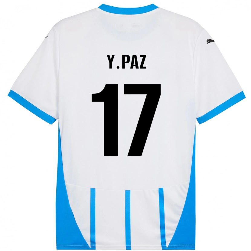 Danxen Kinder Yeferson Paz #17 Weiß Blau Auswärtstrikot Trikot 2024/25 T-Shirt Schweiz