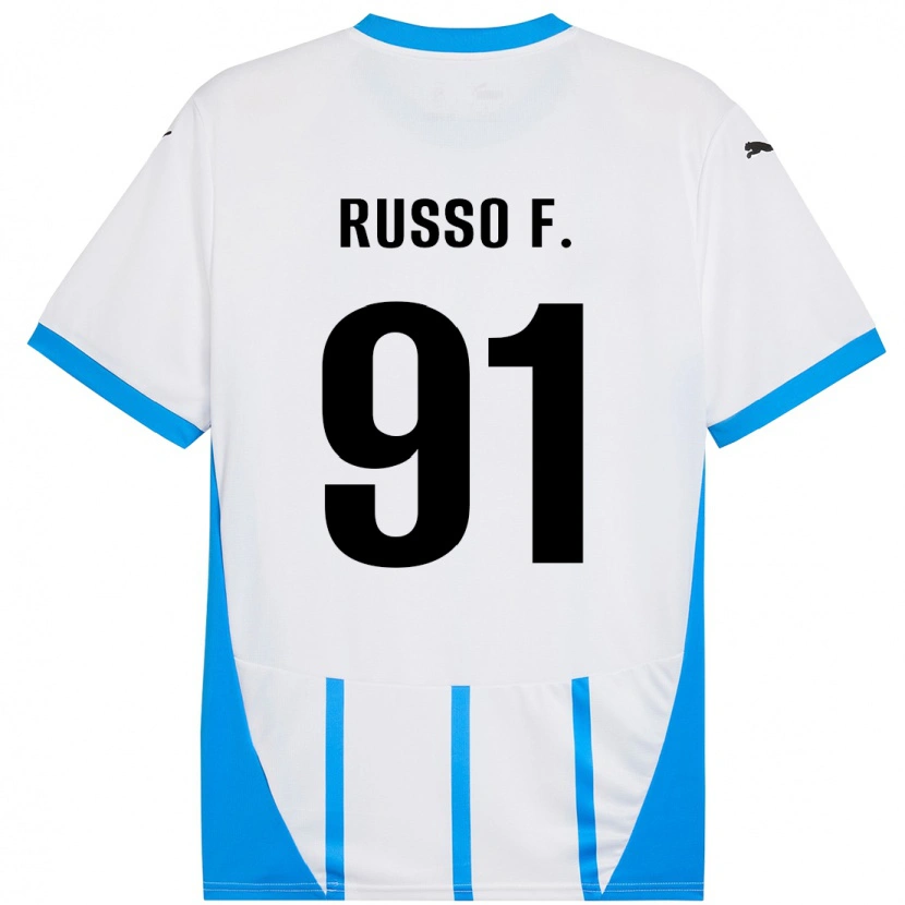 Danxen Kinder Flavio Russo #91 Weiß Blau Auswärtstrikot Trikot 2024/25 T-Shirt Schweiz