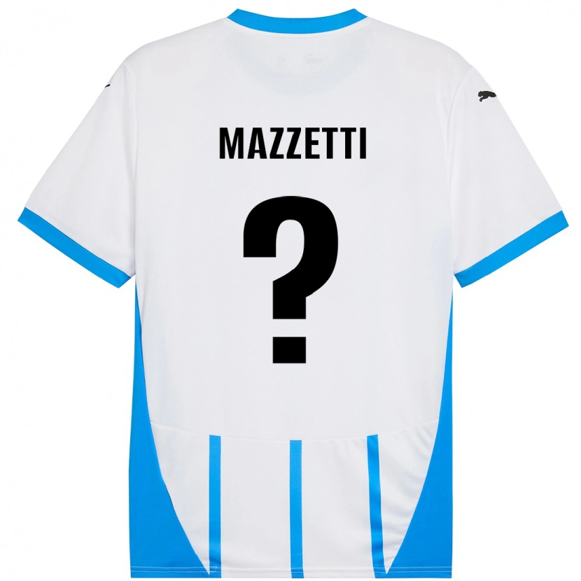 Danxen Kinder Riccardo Mazzetti #0 Weiß Blau Auswärtstrikot Trikot 2024/25 T-Shirt Schweiz