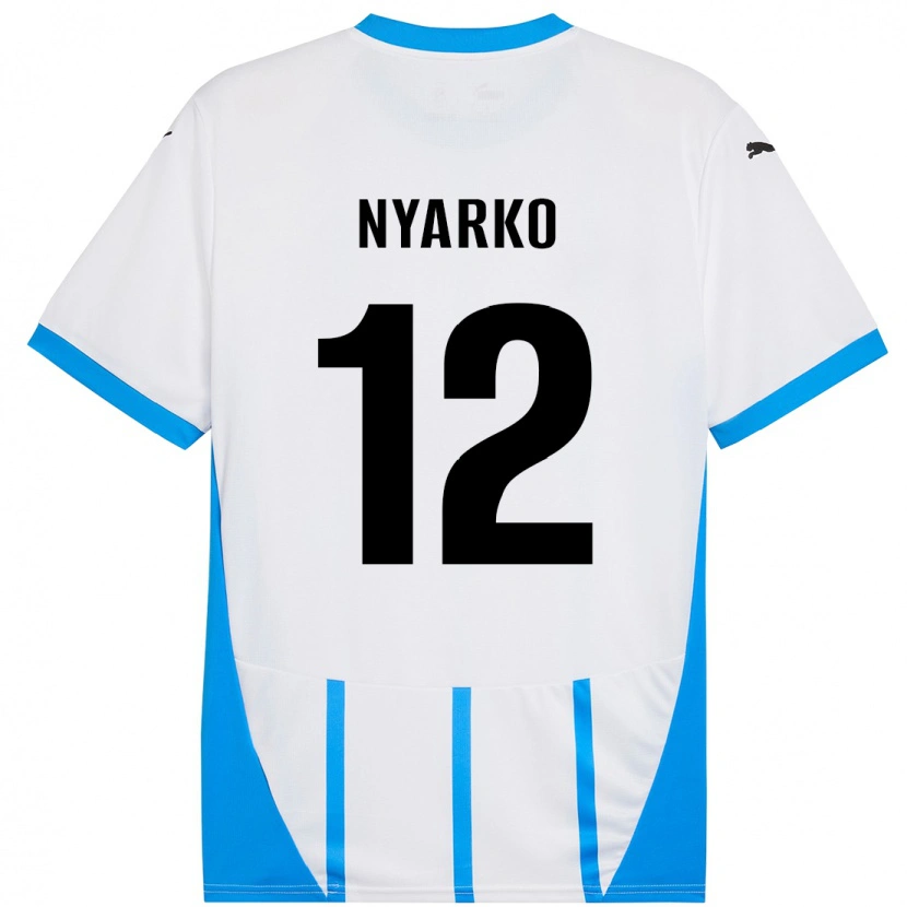 Danxen Kinder Lorenzo Nyarko #12 Weiß Blau Auswärtstrikot Trikot 2024/25 T-Shirt Schweiz