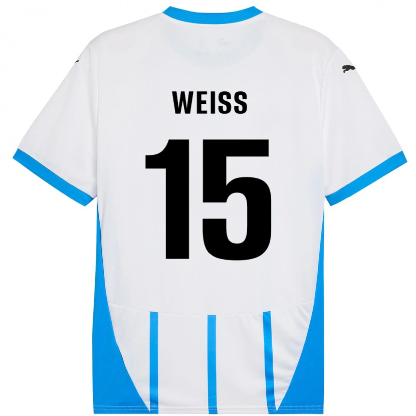 Danxen Kinder David Weiss #15 Weiß Blau Auswärtstrikot Trikot 2024/25 T-Shirt Schweiz