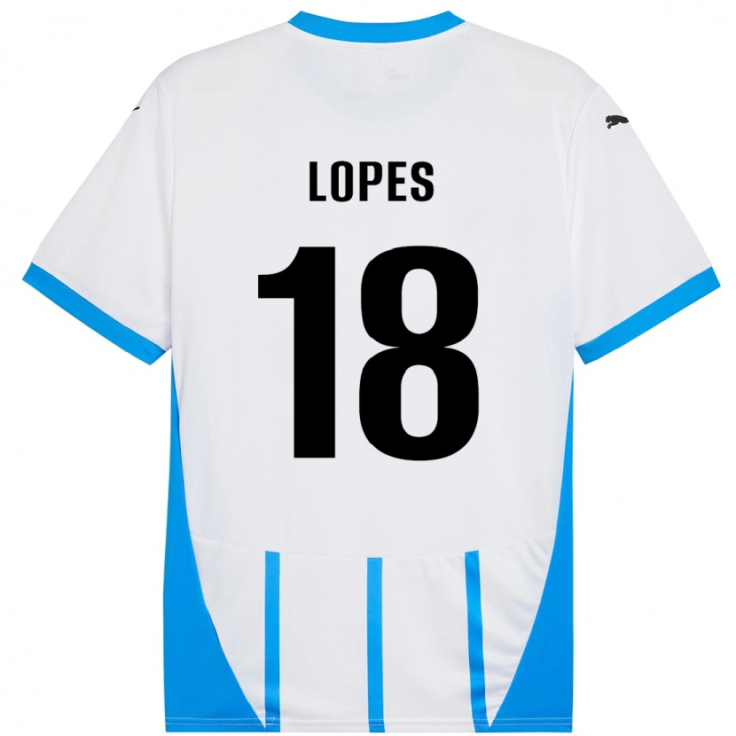 Danxen Kinder Emerick Lopes #18 Weiß Blau Auswärtstrikot Trikot 2024/25 T-Shirt Schweiz