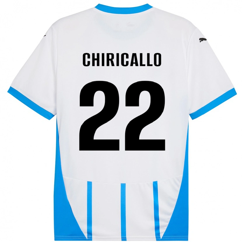 Danxen Kinder Giovanni Chiricallo #22 Weiß Blau Auswärtstrikot Trikot 2024/25 T-Shirt Schweiz