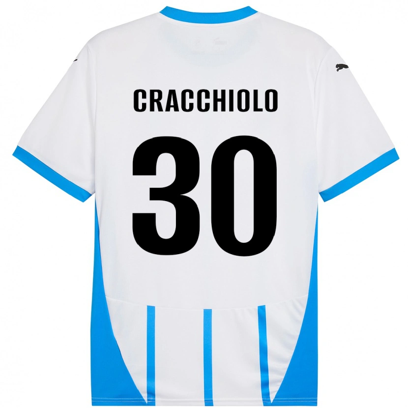 Danxen Kinder Leonardo Cracchiolo #30 Weiß Blau Auswärtstrikot Trikot 2024/25 T-Shirt Schweiz