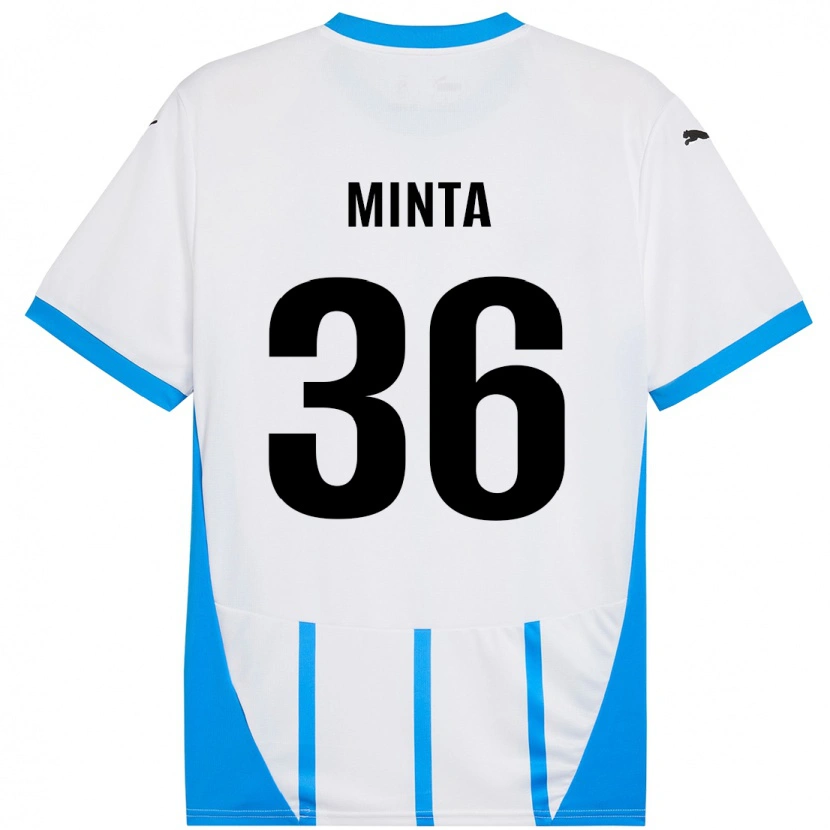 Danxen Kinder Amoako Minta #36 Weiß Blau Auswärtstrikot Trikot 2024/25 T-Shirt Schweiz