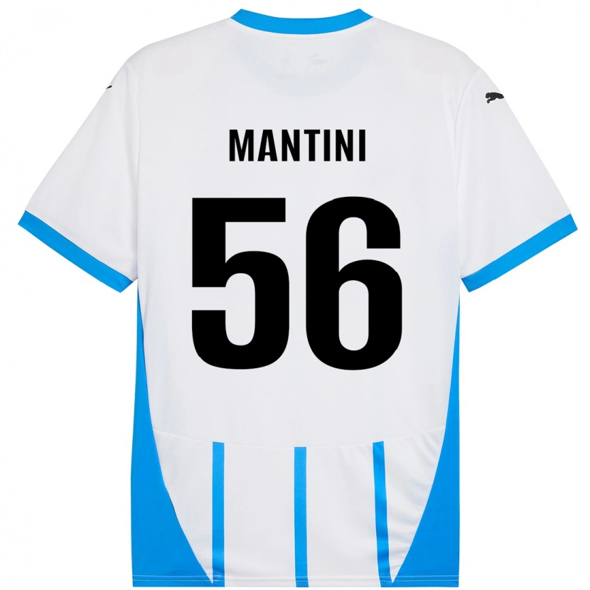 Danxen Kinder Raffaele Mantini #56 Weiß Blau Auswärtstrikot Trikot 2024/25 T-Shirt Schweiz