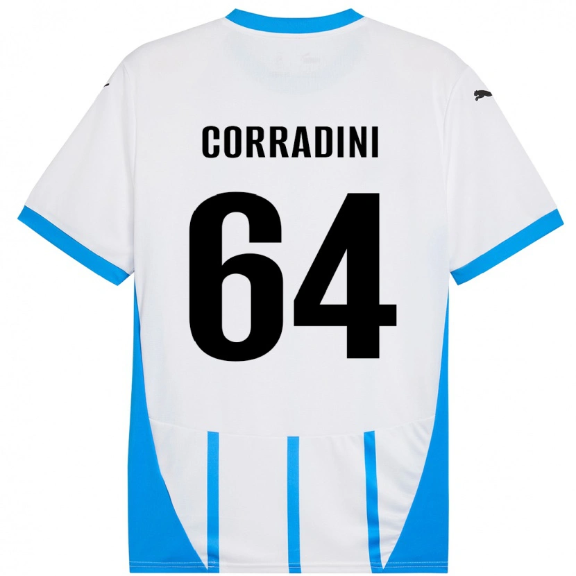 Danxen Kinder Francesco Corradini #64 Weiß Blau Auswärtstrikot Trikot 2024/25 T-Shirt Schweiz