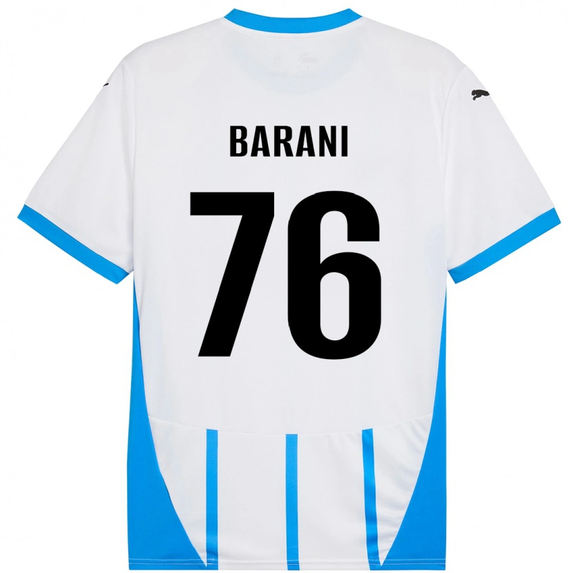 Danxen Kinder Luca Barani #76 Weiß Blau Auswärtstrikot Trikot 2024/25 T-Shirt Schweiz