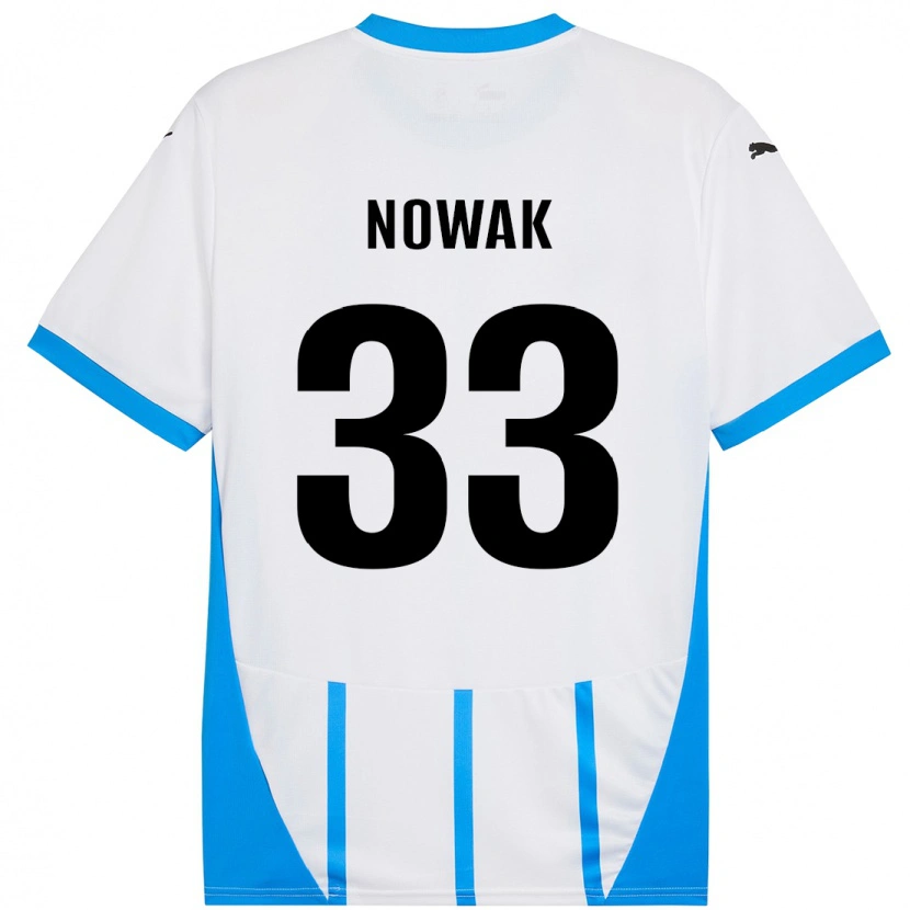 Danxen Kinder Julie Nowak #33 Weiß Blau Auswärtstrikot Trikot 2024/25 T-Shirt Schweiz