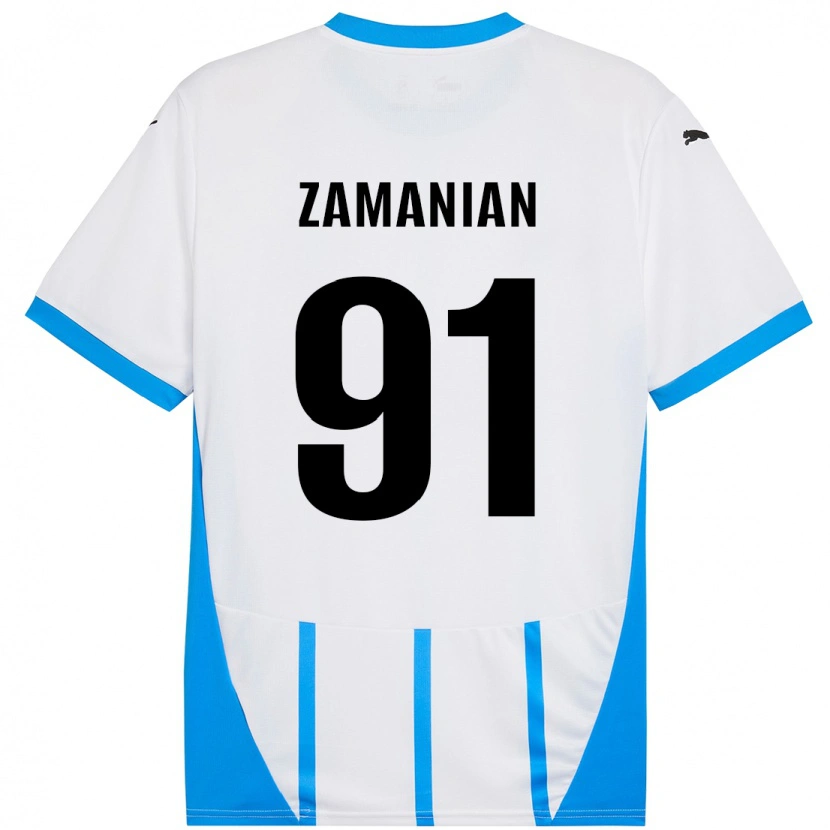 Danxen Kinder Annahita Zamanian #91 Weiß Blau Auswärtstrikot Trikot 2024/25 T-Shirt Schweiz