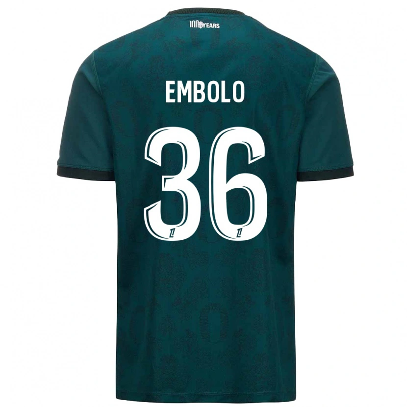 Danxen Kinder Breel Embolo #36 Dunkelgrün Auswärtstrikot Trikot 2024/25 T-Shirt Schweiz