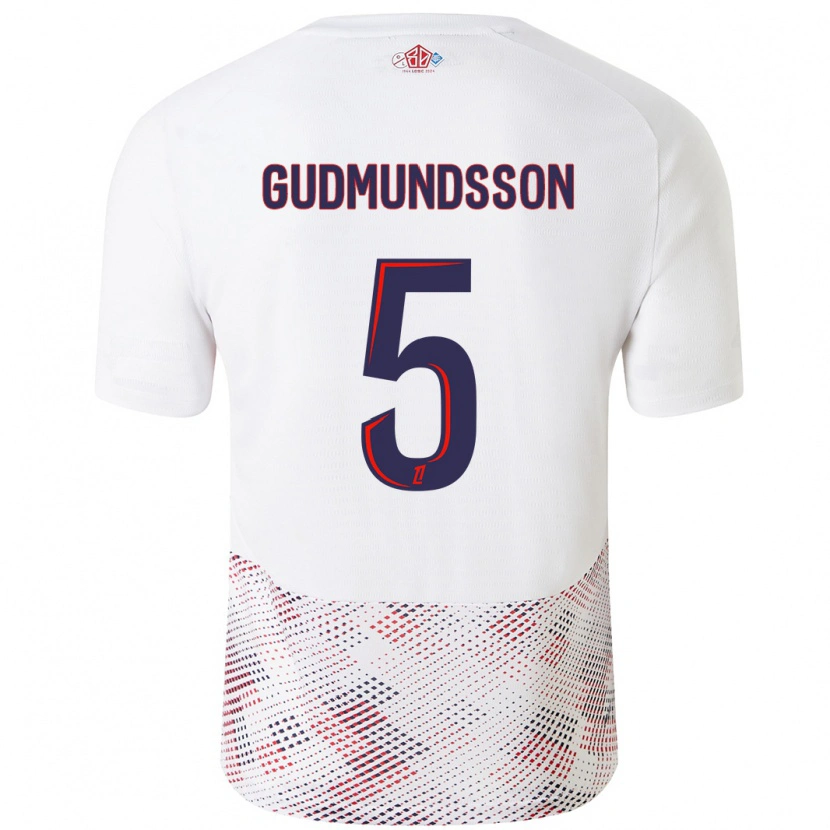 Danxen Kinder Gabriel Gudmundsson #5 Weiß Königsblau Auswärtstrikot Trikot 2024/25 T-Shirt Schweiz