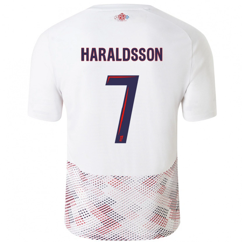 Danxen Kinder Hákon Arnar Haraldsson #7 Weiß Königsblau Auswärtstrikot Trikot 2024/25 T-Shirt Schweiz