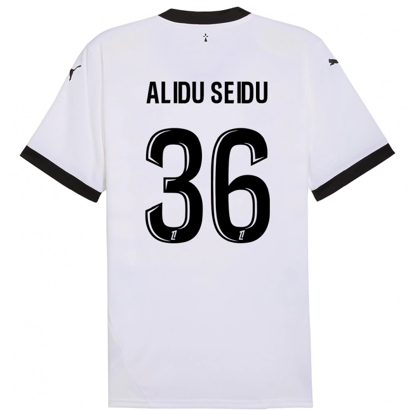 Danxen Kinder Alidu Seidu #36 Weiß Schwarz Auswärtstrikot Trikot 2024/25 T-Shirt Schweiz