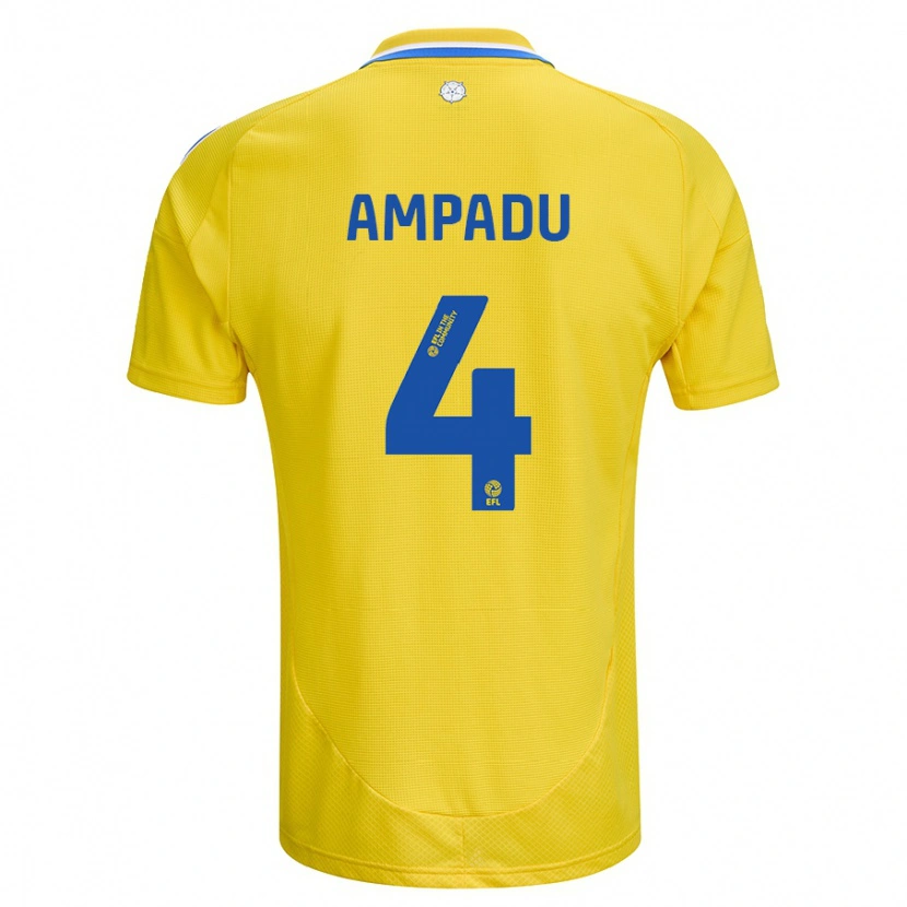 Danxen Kinder Ethan Ampadu #4 Gelb Blau Auswärtstrikot Trikot 2024/25 T-Shirt Schweiz