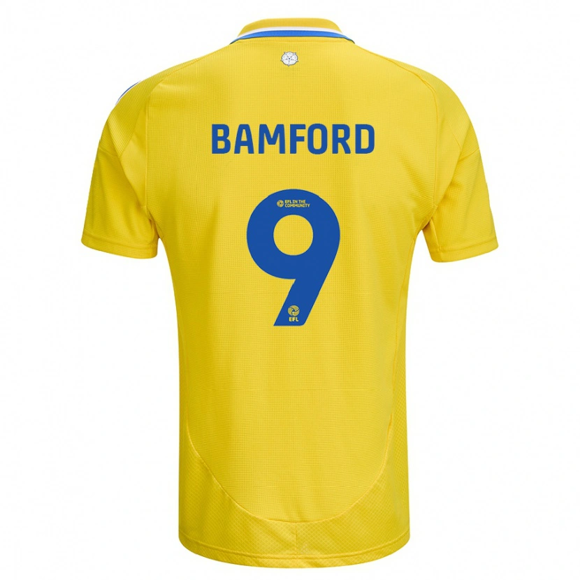 Danxen Kinder Patrick Bamford #9 Gelb Blau Auswärtstrikot Trikot 2024/25 T-Shirt Schweiz