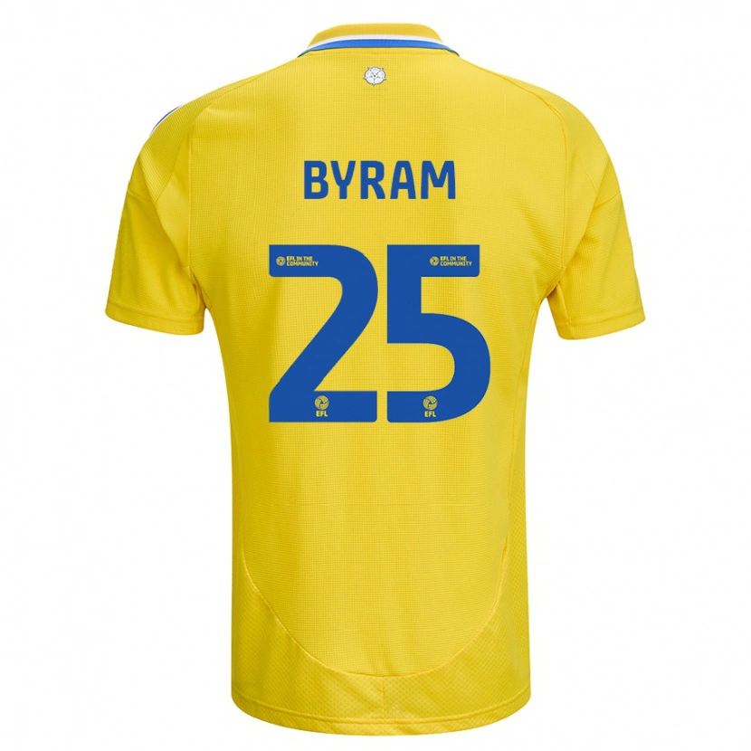 Danxen Kinder Sam Byram #25 Gelb Blau Auswärtstrikot Trikot 2024/25 T-Shirt Schweiz